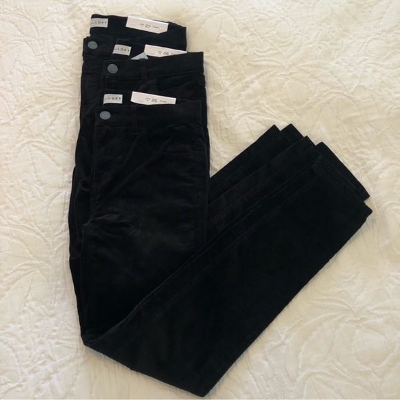 LOFT Velvet Skinny Jeans Black NWT Women’s Size 26P - Picture 8 of 11
